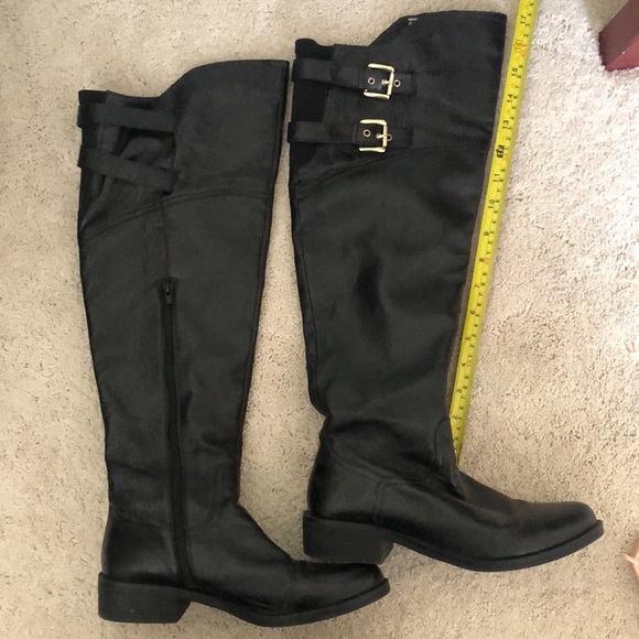 Steve Madden - size 9 Black Leather Over the Knee Boots - Picture 7 of 8